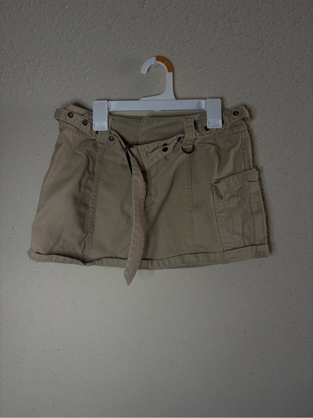 Forever 21 Beige Utility Mini Skirt with Belt